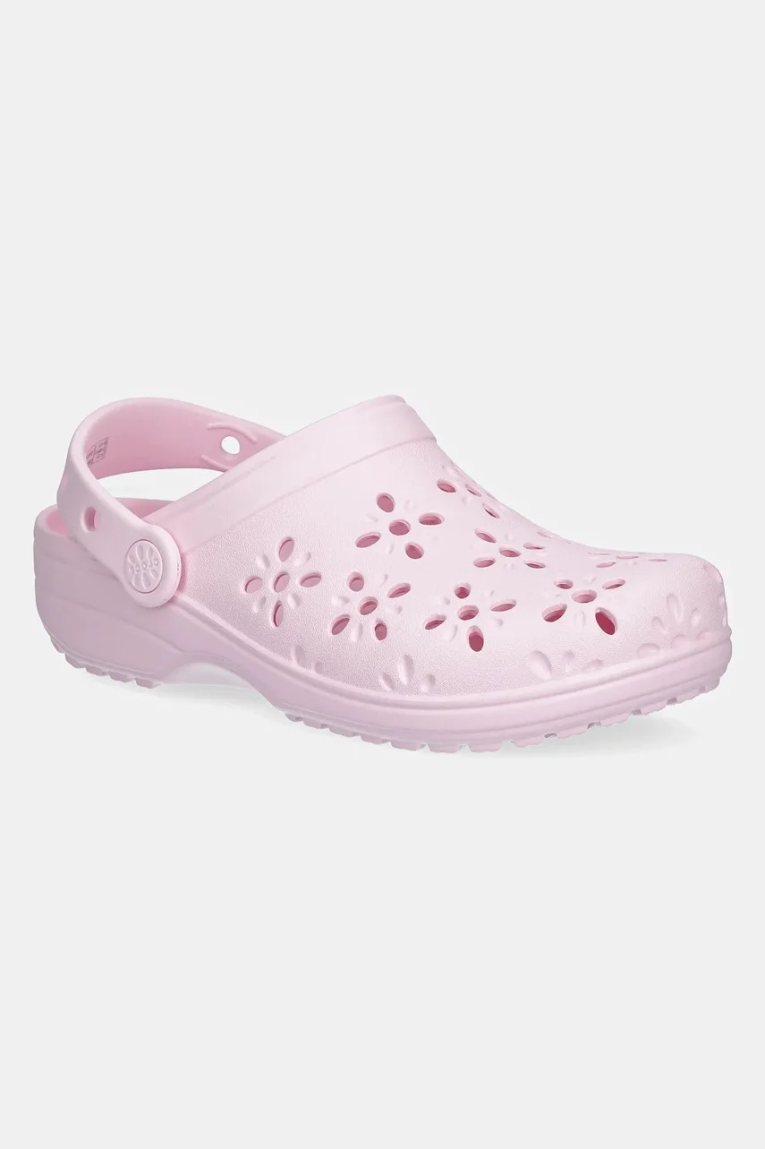 Crocs Чехли CLASSIC FLORAL CUT OUT CLOG KIDS