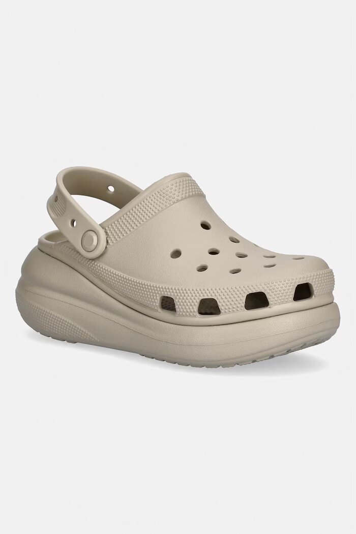 Crocs Чехли Crush Clog в бежово с платформа 207521