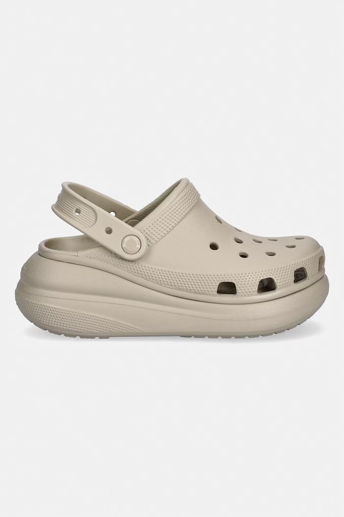 Crocs Чехли Crush Clog в бежово с платформа 207521
