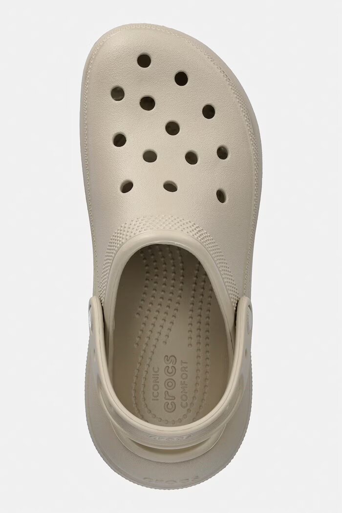 Crocs Чехли Crush Clog в бежово с платформа 207521