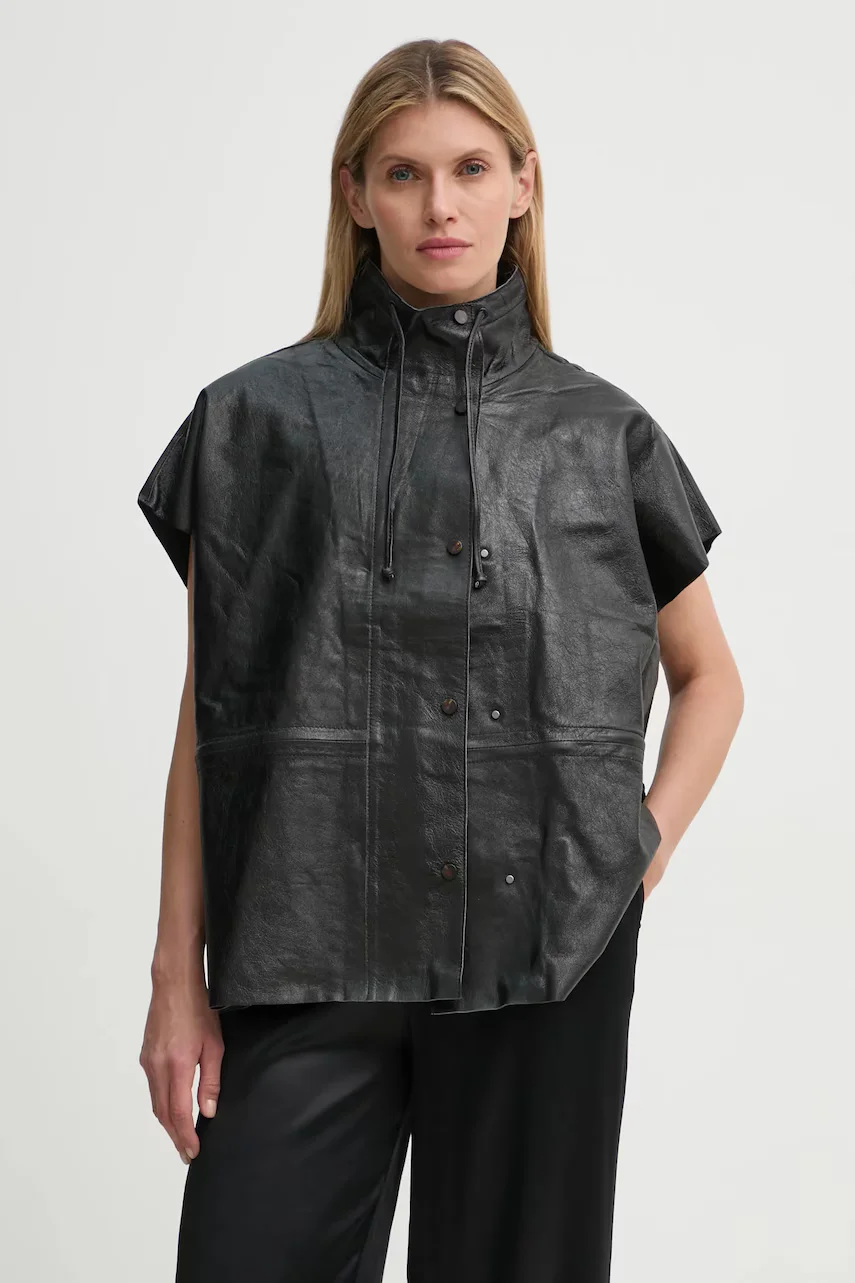 Day Birger et Mikkelsen Кожен елек Mortimer - Polished Leather