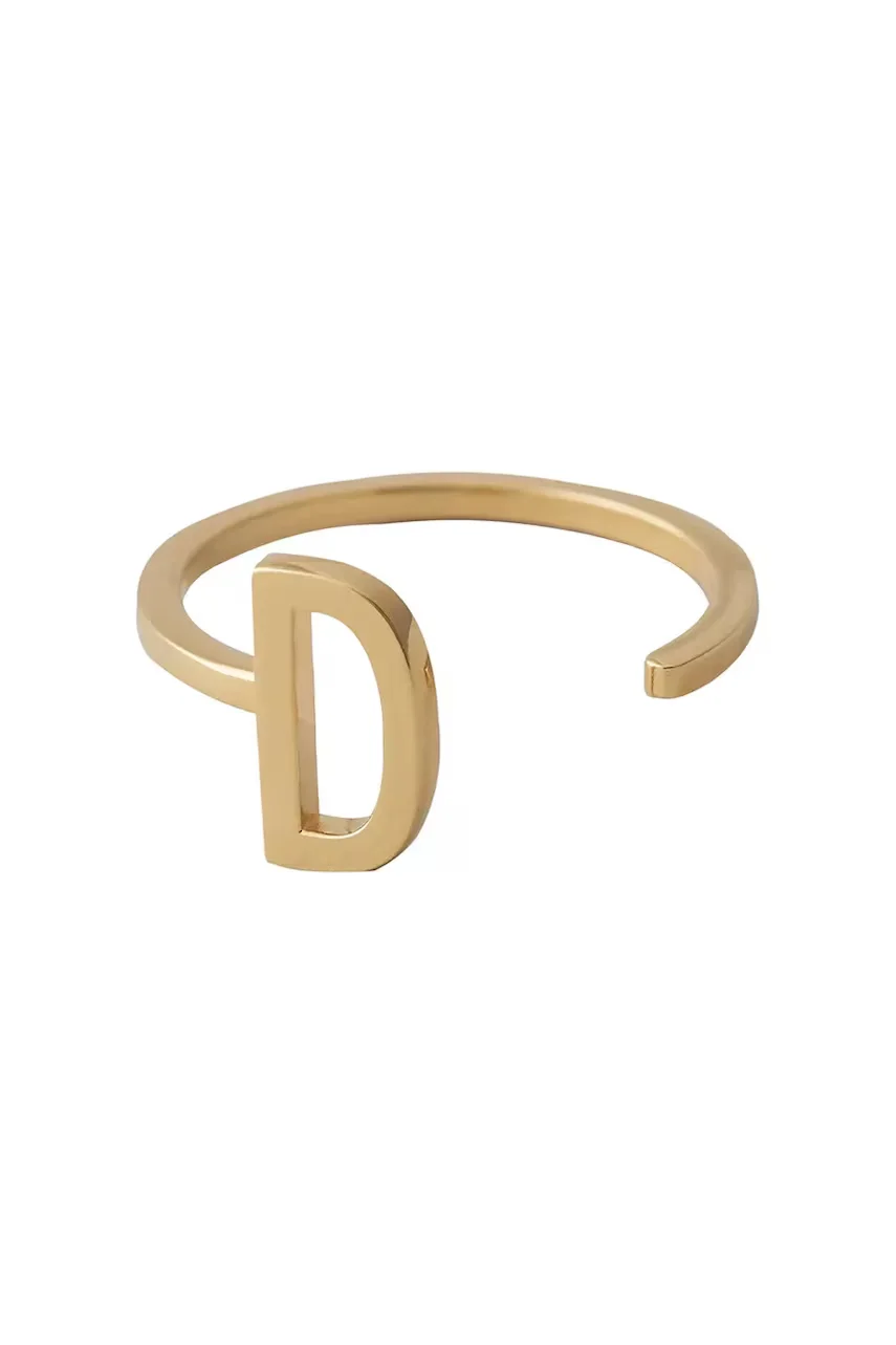 Design Letters Позлатен сребърен пръстен
