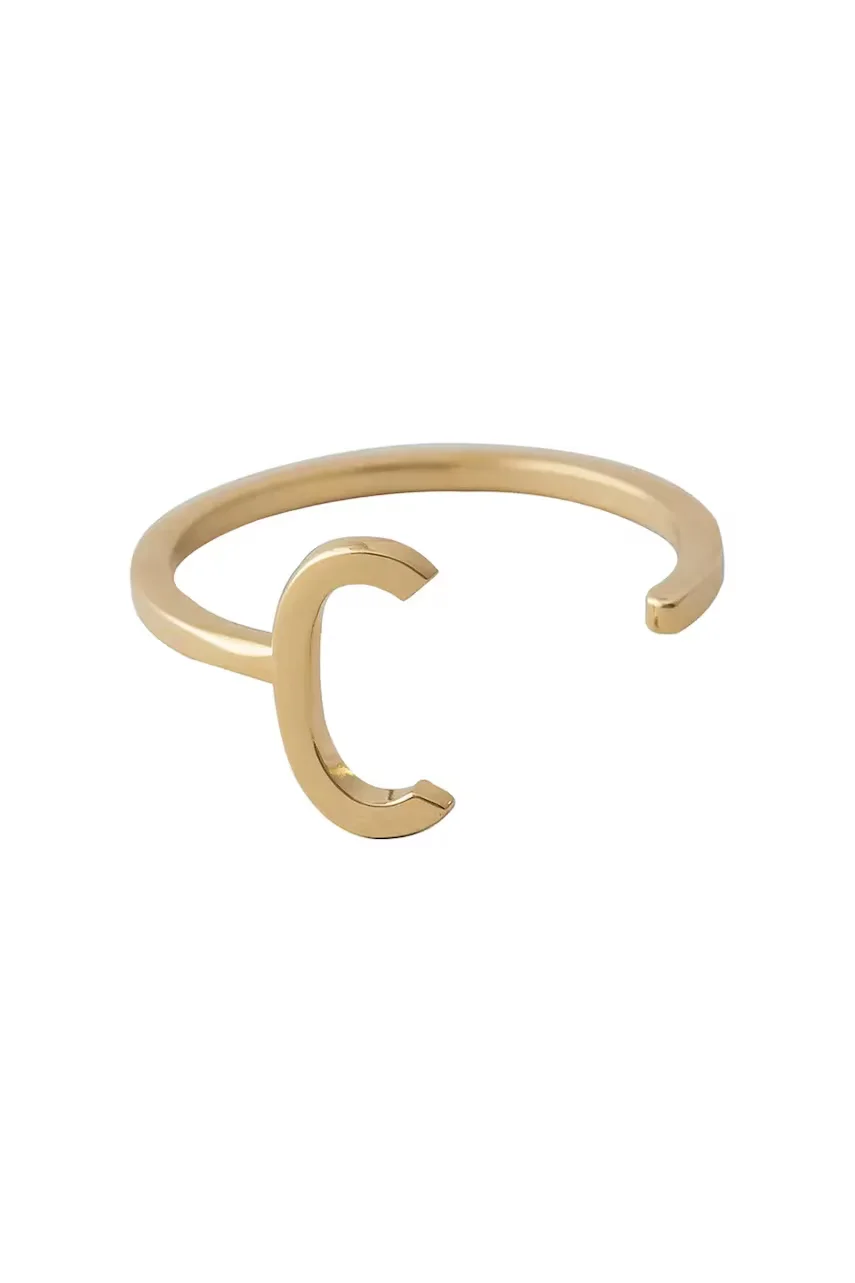 Design Letters Позлатен сребърен пръстен