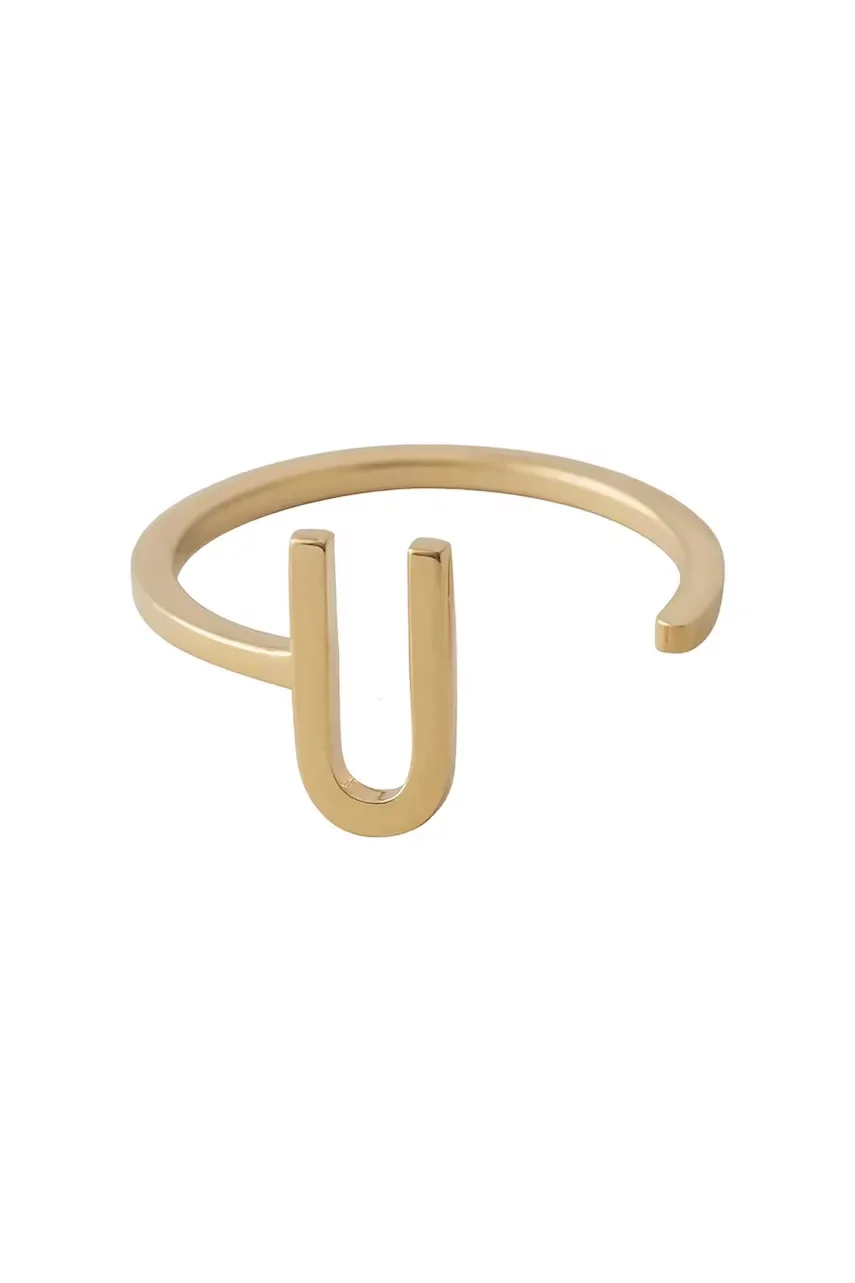 Design Letters Позлатен сребърен пръстен