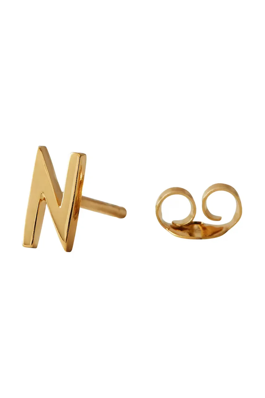 Design Letters Позлатена сребърна обица