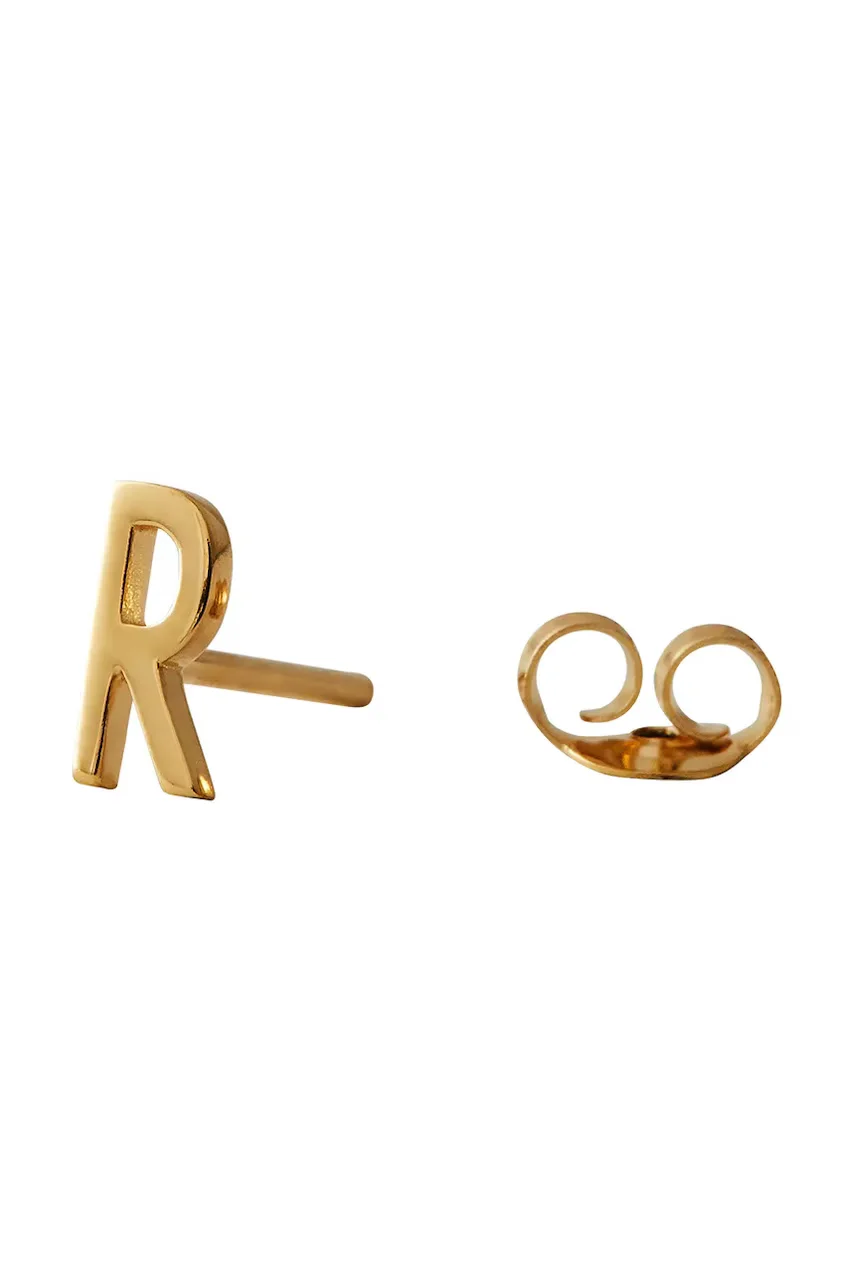 Design Letters Позлатена сребърна обица