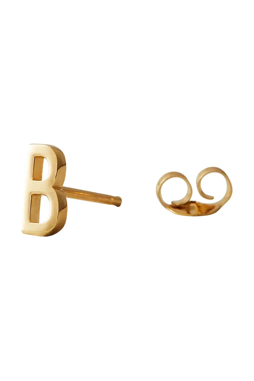 Design Letters Позлатена сребърна обица