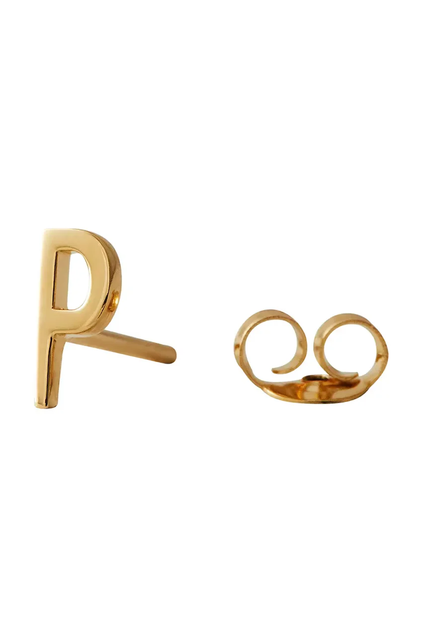 Design Letters Позлатена сребърна обица