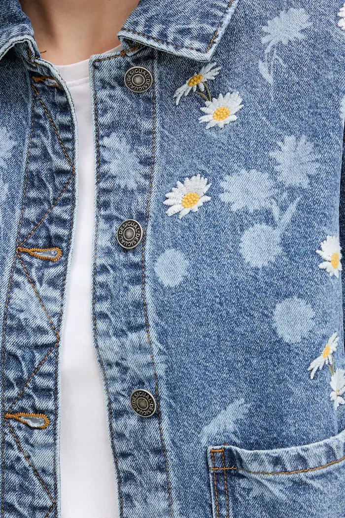 DESIGUAL Дънково яке DAISY в синьо преходен модел 25WWED15