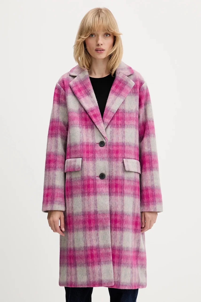 DESIGUAL Палто с вълна PINKCHECK