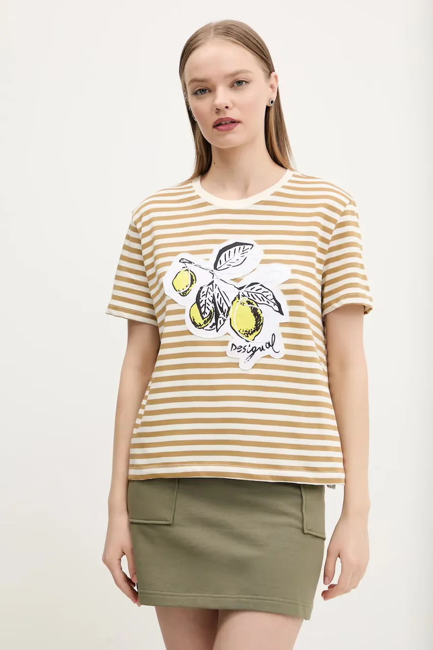 DESIGUAL Памучна тениска LEMON