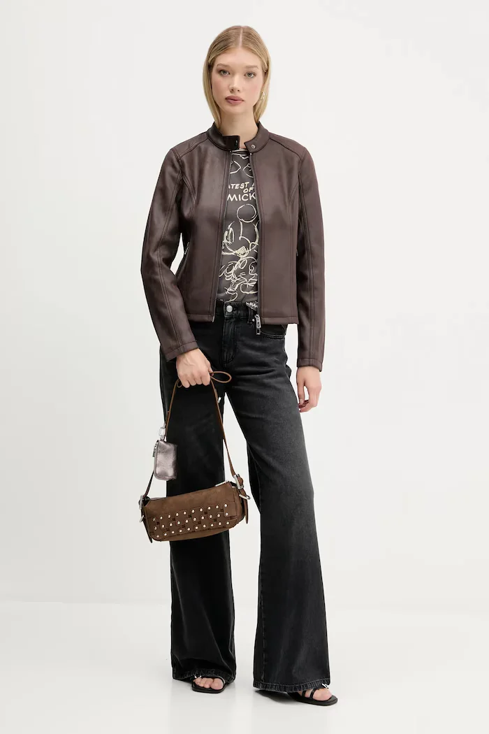 DESIGUAL Памучна тениска MICKEY SKETCH дамска в сиво 25WWTK03