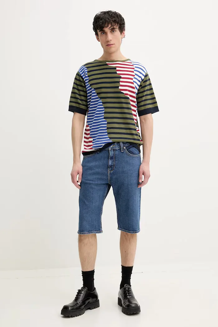 DESIGUAL Памучна тениска TERRANOVA в зелено с десен 25SMTF04