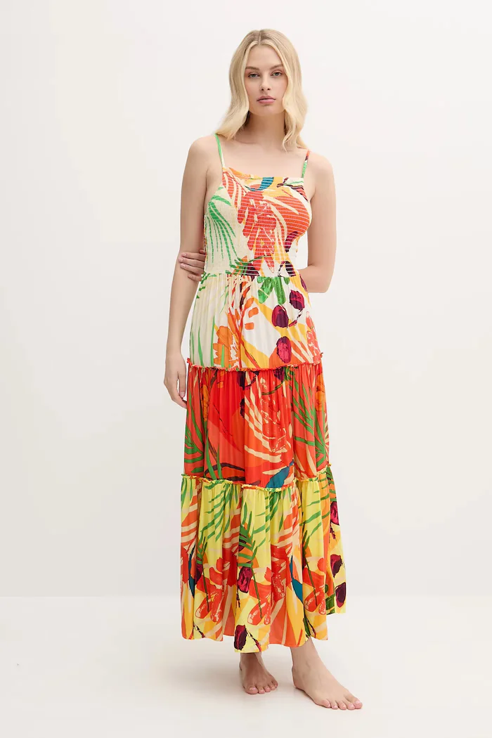 DESIGUAL Плажна рокля BAHAMAS PATCH в бежово 25SWMW07