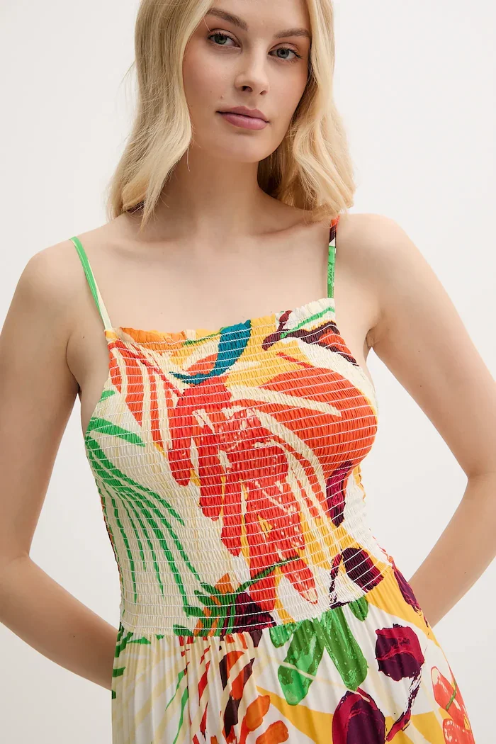 DESIGUAL Плажна рокля BAHAMAS PATCH в бежово 25SWMW07