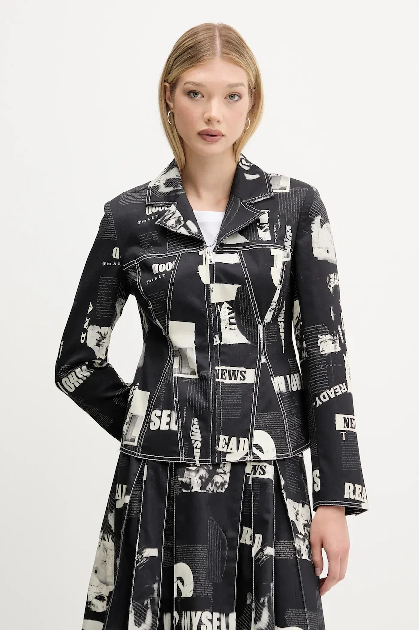 DESIGUAL Сако NEWSPAPER BLAC