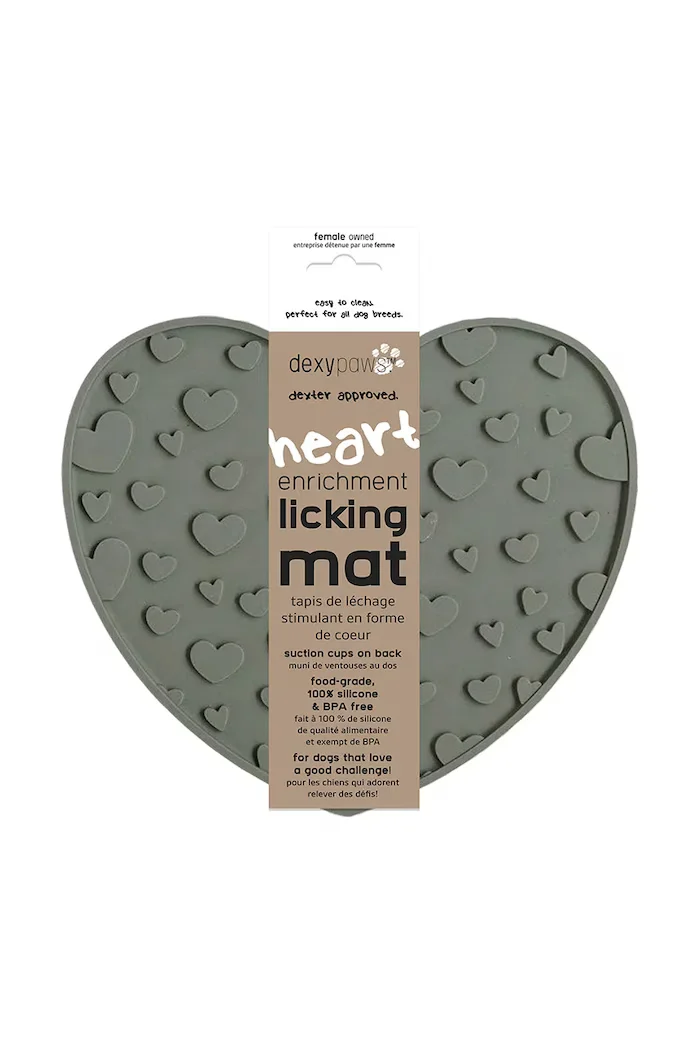 Dexypaws Подложка за близане за домашен любимец Heart Lick Matt