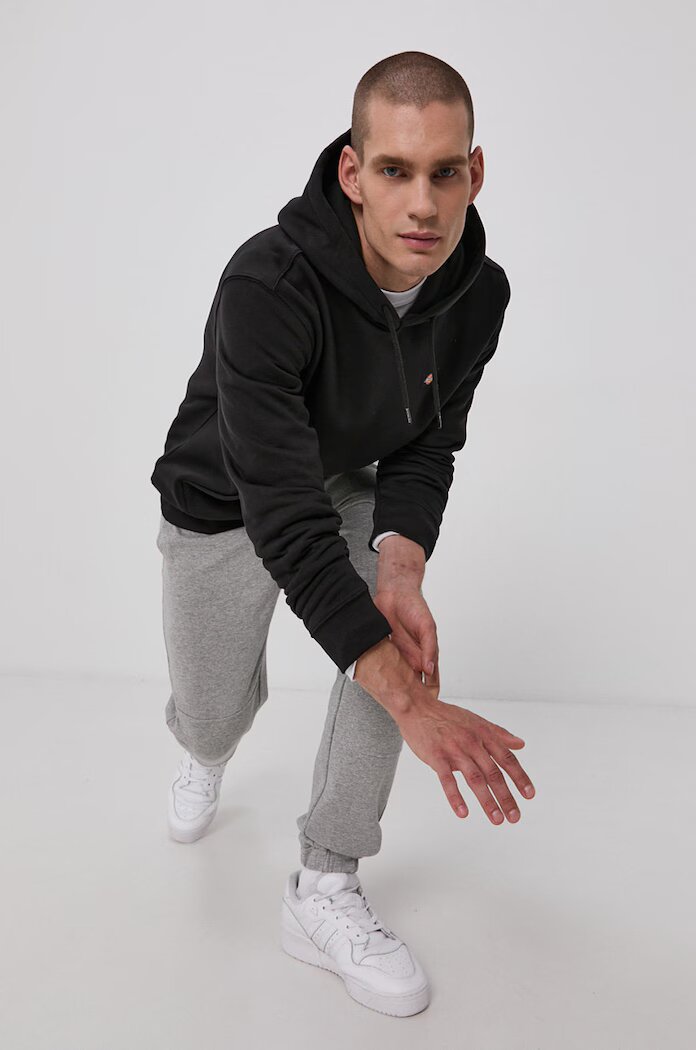 Dickies Суичър мъжки в черно с изчистен дизайн