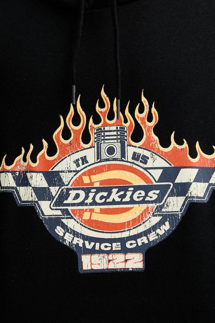 Dickies Суичър мъжки в черно с качулка с принт DK0A89I9BLK1
