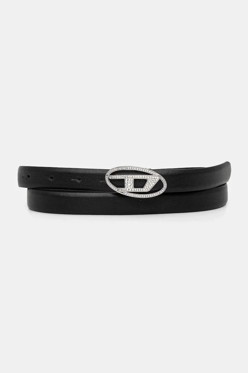 Diesel Кожен колан OVAL D LOGO B-1DR STRASS 20