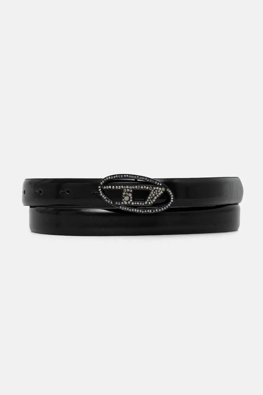 Diesel Кожен колан OVAL D LOGO B-1DR STRASS 20