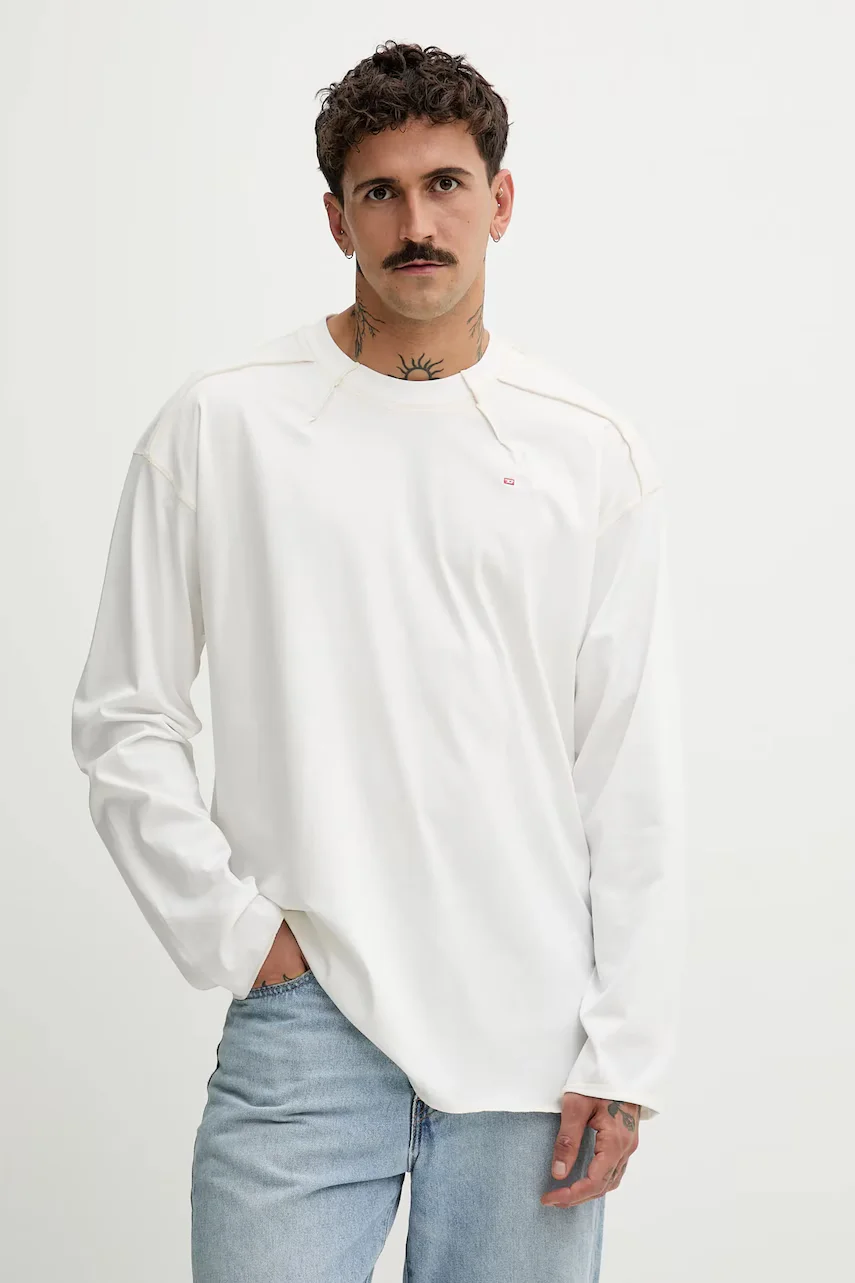 Diesel Памучна блуза с дълги ръкави T-CRAHOR-BOXT-LS-T1