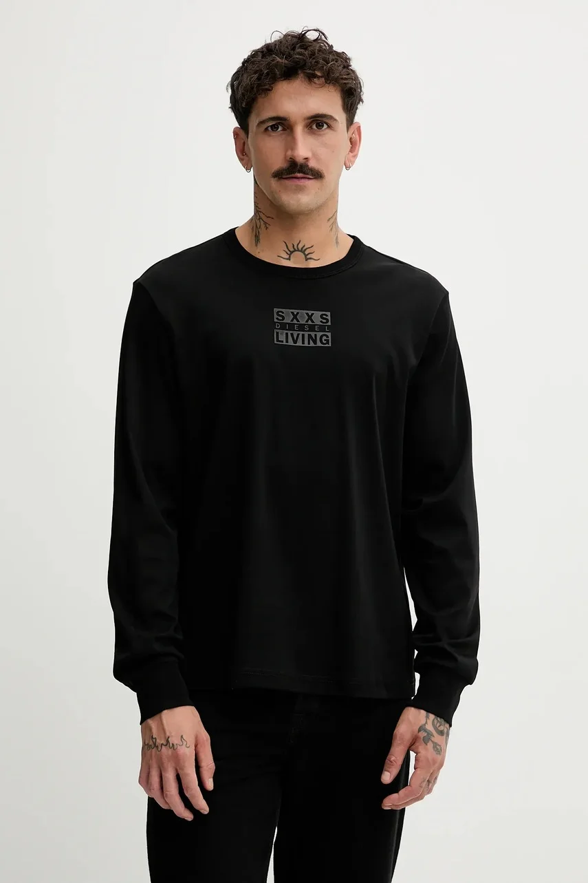 Diesel Памучна блуза с дълги ръкави T-MADJUST-LS-T1