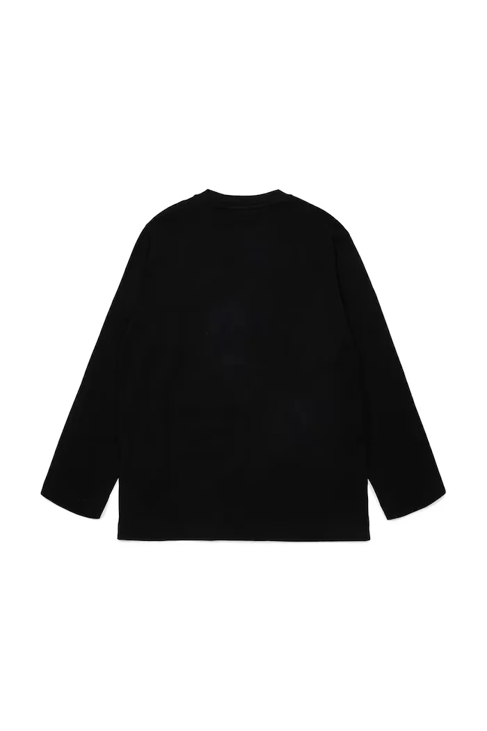 Diesel тениска за деца от памук TCIRCLELS OVER T-SHIRT черна J03037