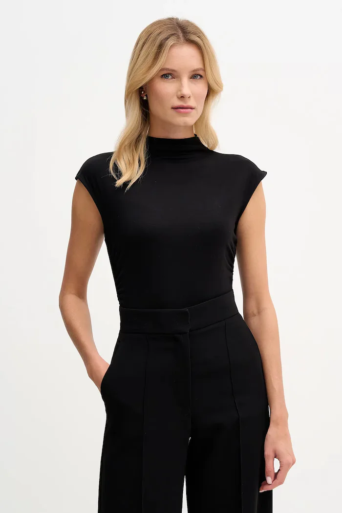 DKNY Блуза дамска в черно с изчистен дизайн W3384RAS