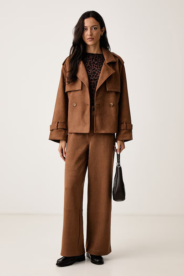 DKNY блуза с дълги ръкави дамска кафява DJ6T1825