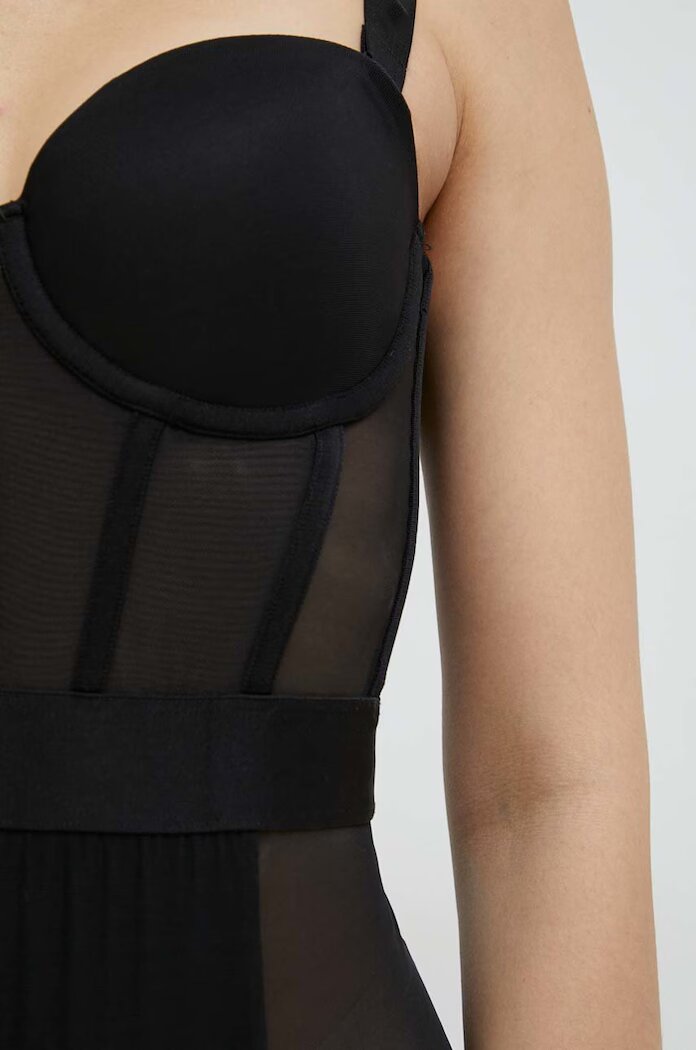 DKNY Боди в черно с изчистен дизайн DK6008