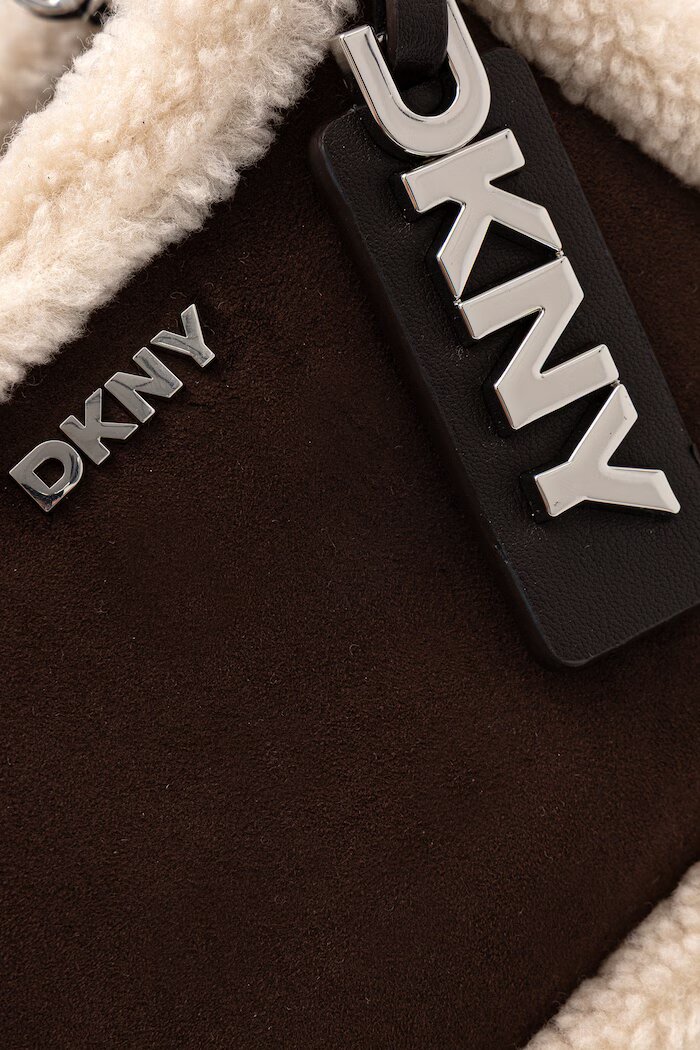 DKNY чанта crossbody дамска от имитация на велур кафява R62EML01