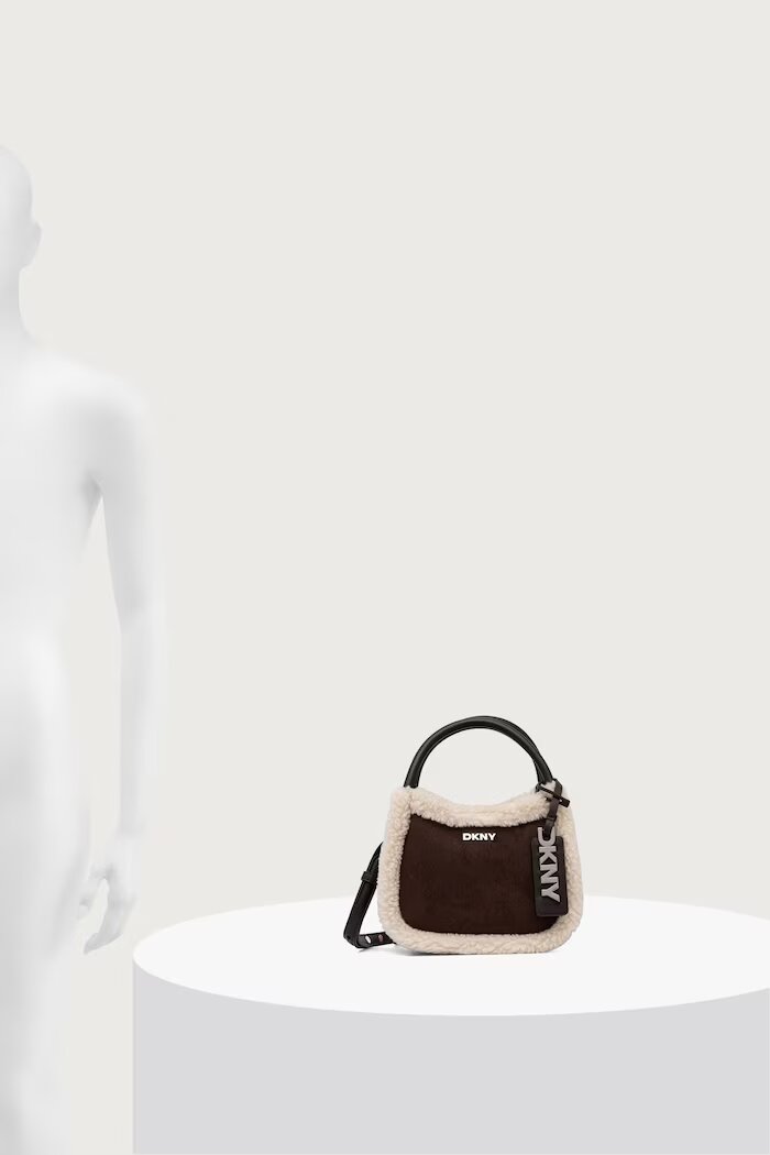 DKNY чанта crossbody дамска от имитация на велур кафява R62EML01