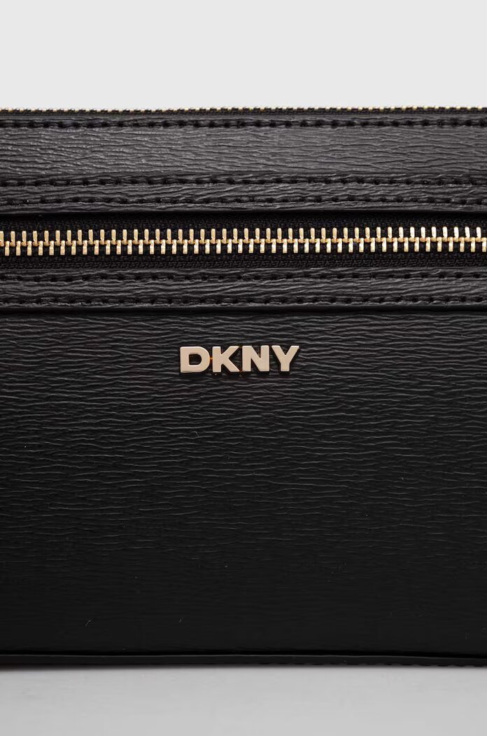DKNY чанта crossbody дамска от кожа черна R42HKE18