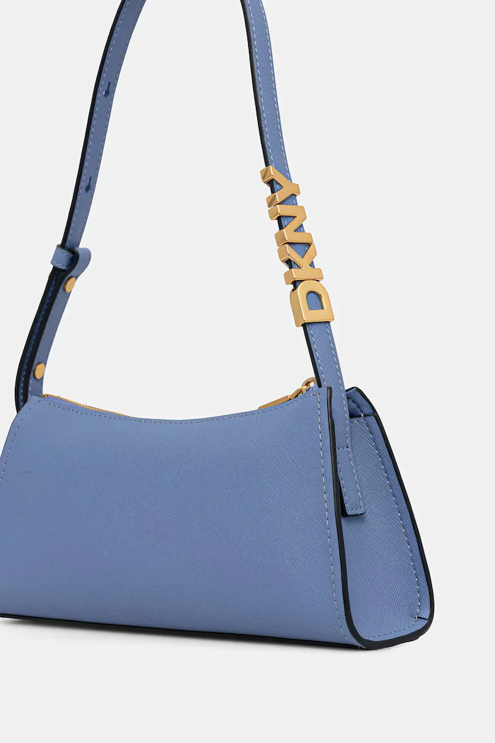 DKNY чанта тип багета дамска от кожа синя R433YG57