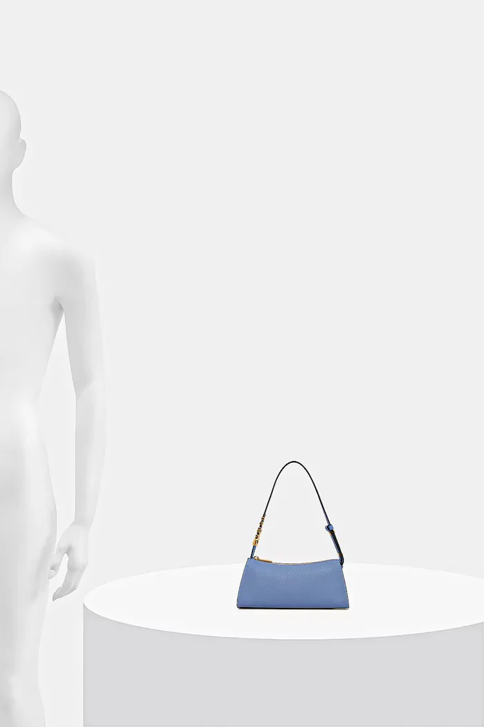 DKNY чанта тип багета дамска от кожа синя R433YG57
