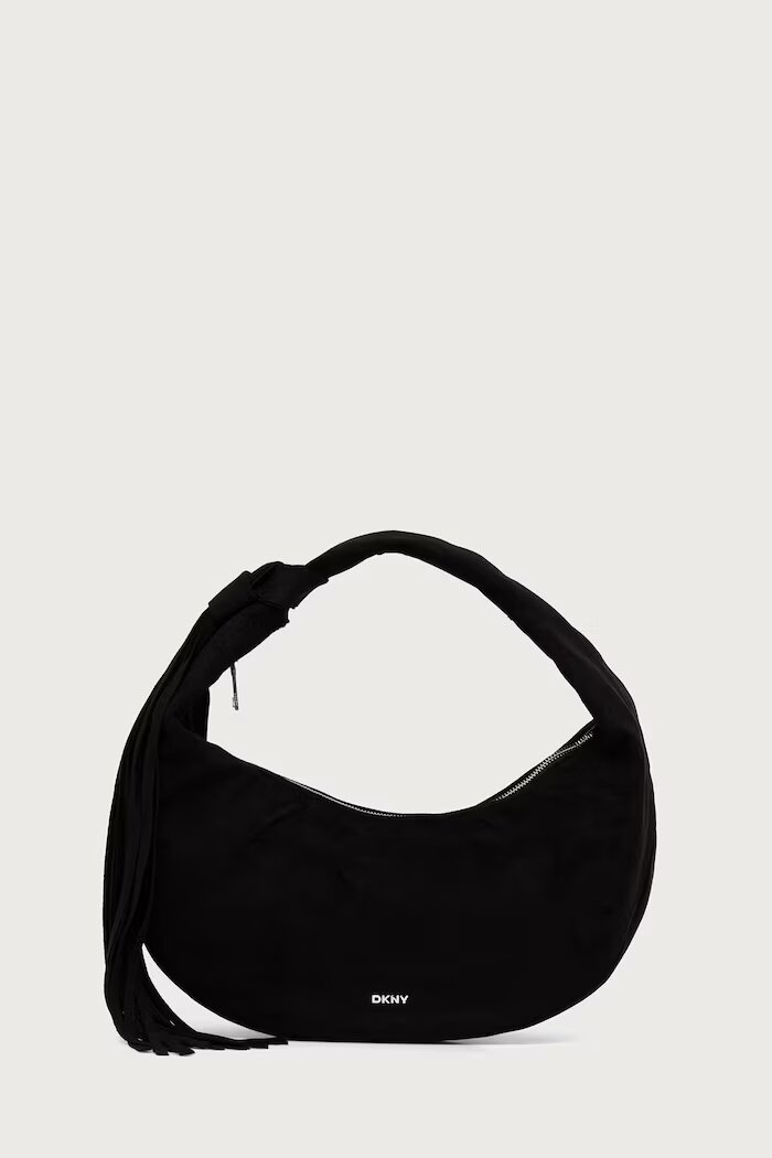 DKNY чанта тип хобо дамска от имитация на велур черна R63CMR37