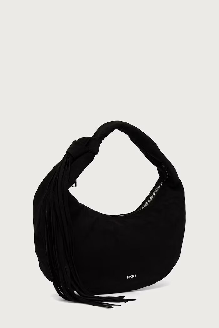 DKNY чанта тип хобо дамска от имитация на велур черна R63CMR37