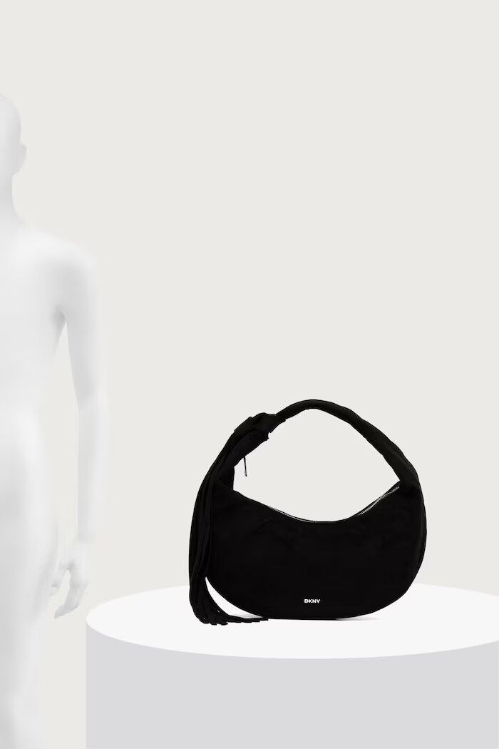 DKNY чанта тип хобо дамска от имитация на велур черна R63CMR37