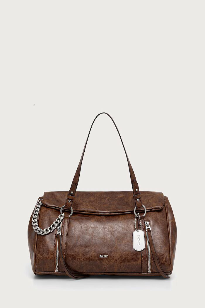 DKNY чанта tote дамска от имитация на кожа кафява R62DLR15