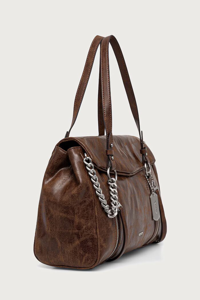 DKNY чанта tote дамска от имитация на кожа кафява R62DLR15