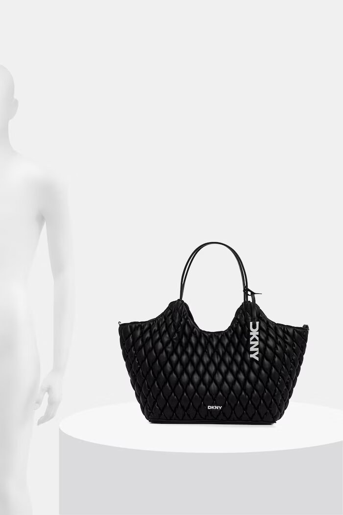 DKNY чанта tote дамска от имитация на кожа PAULA черна R62AZE49