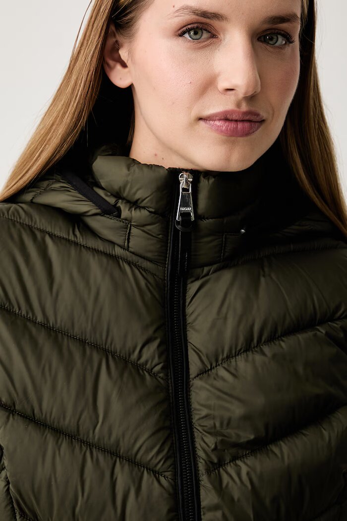 DKNY елек с качулка дамски зелен DLEMPZ24