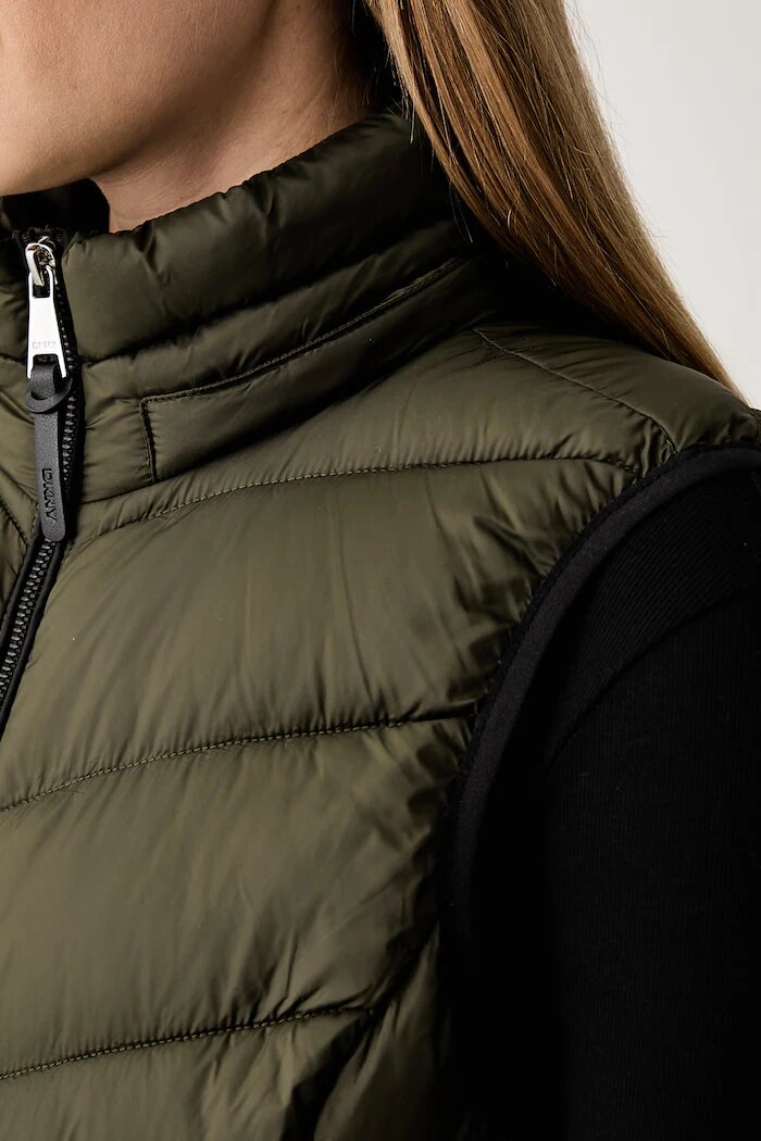 DKNY елек с качулка дамски зелен DLEMPZ24