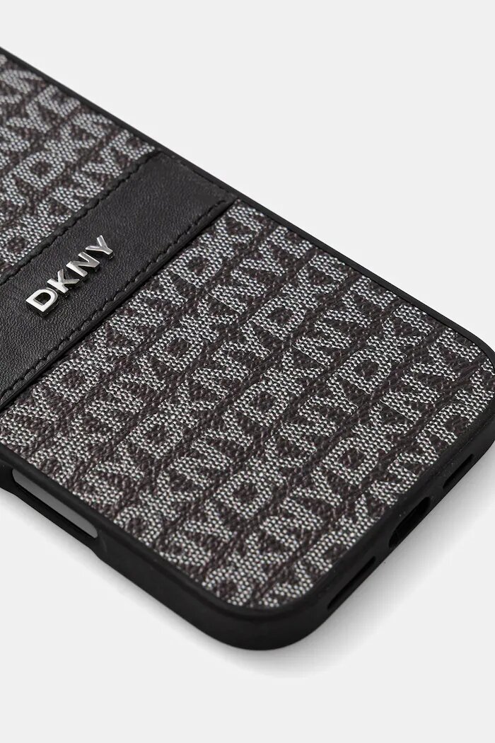 DKNY кейс за телефон от имитация на кожа iPhone 16 Pro Max черен DKHCP16XPRTHSLK