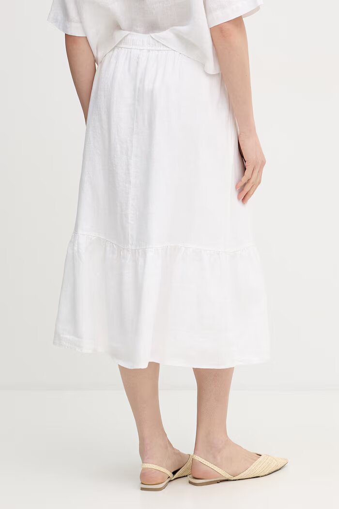 DKNY Ленена пола в бяло среднодълга разкроена P5JBCD87