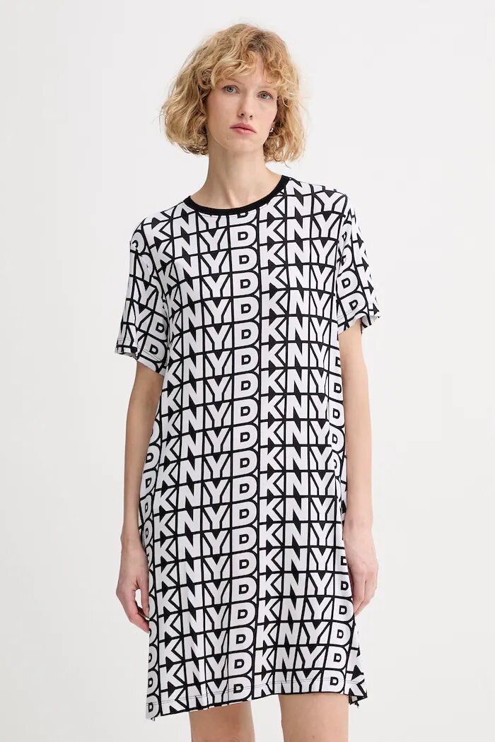 DKNY Нощница дамска с вискоза черна YI30107