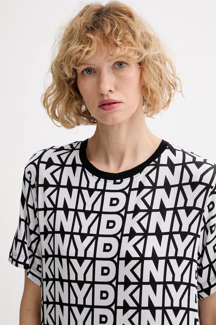 DKNY Нощница дамска с вискоза черна YI30107
