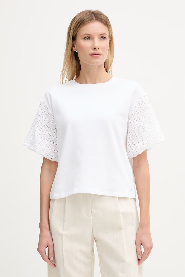 DKNY Памучна тениска дамска в бяло DJ6T1731