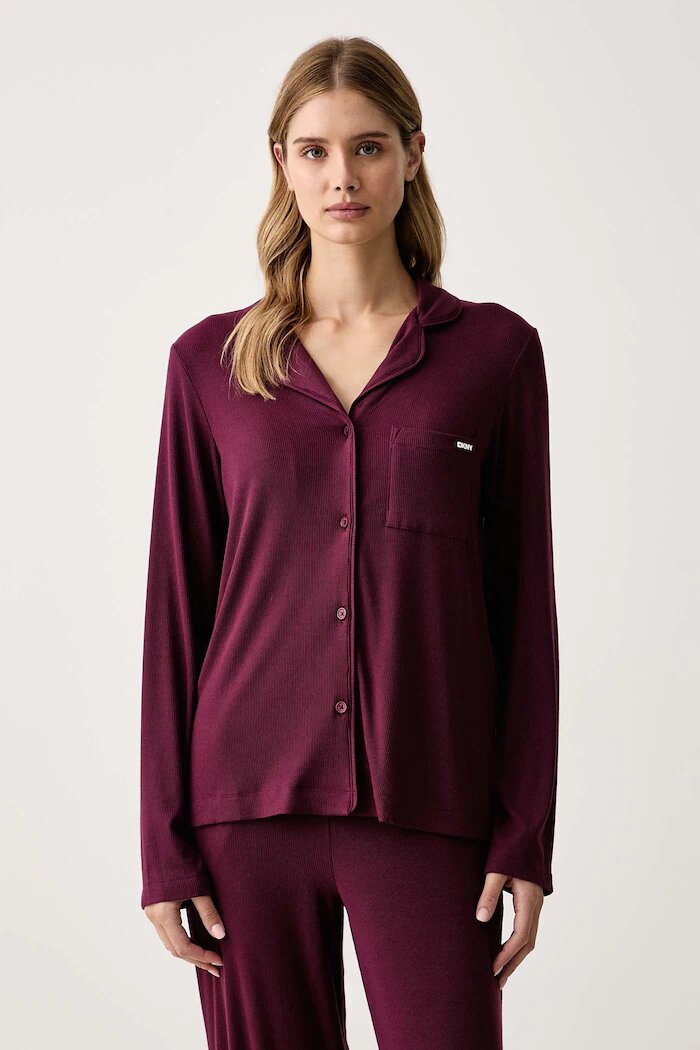DKNY пижама дамска от вискоза бордо YI90136